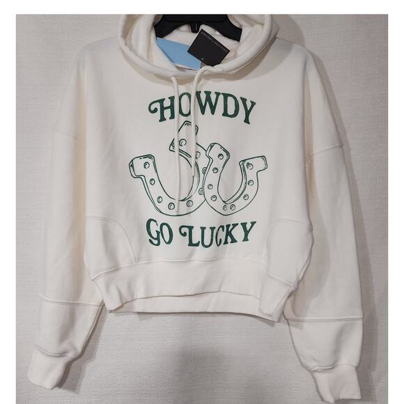 Howdy white crop top Hoodie women's XS Grayson/threads - Picture 1 of 7